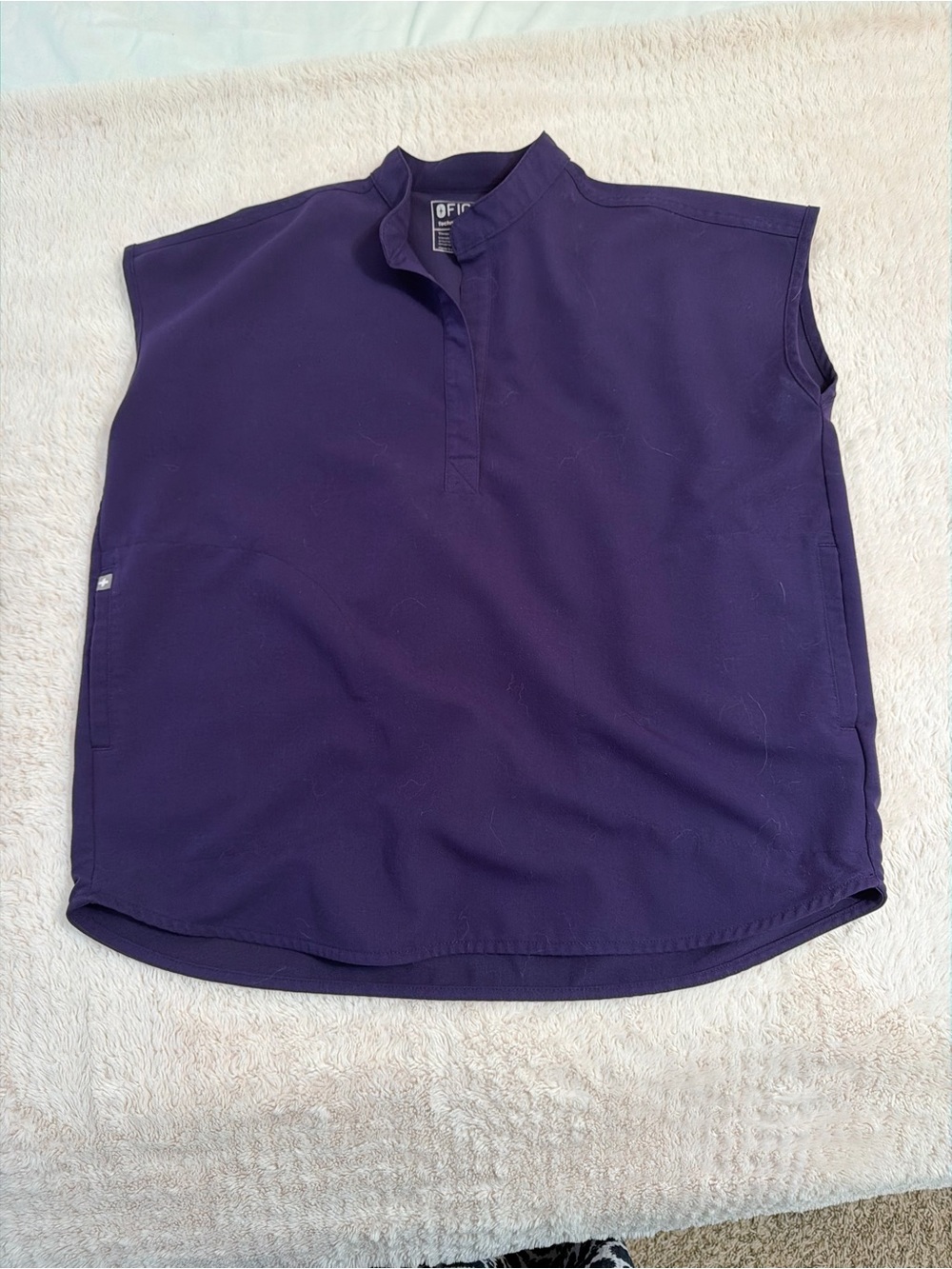 Figs Women's Sleeveless Scrub top and bottoms in Deep Purple